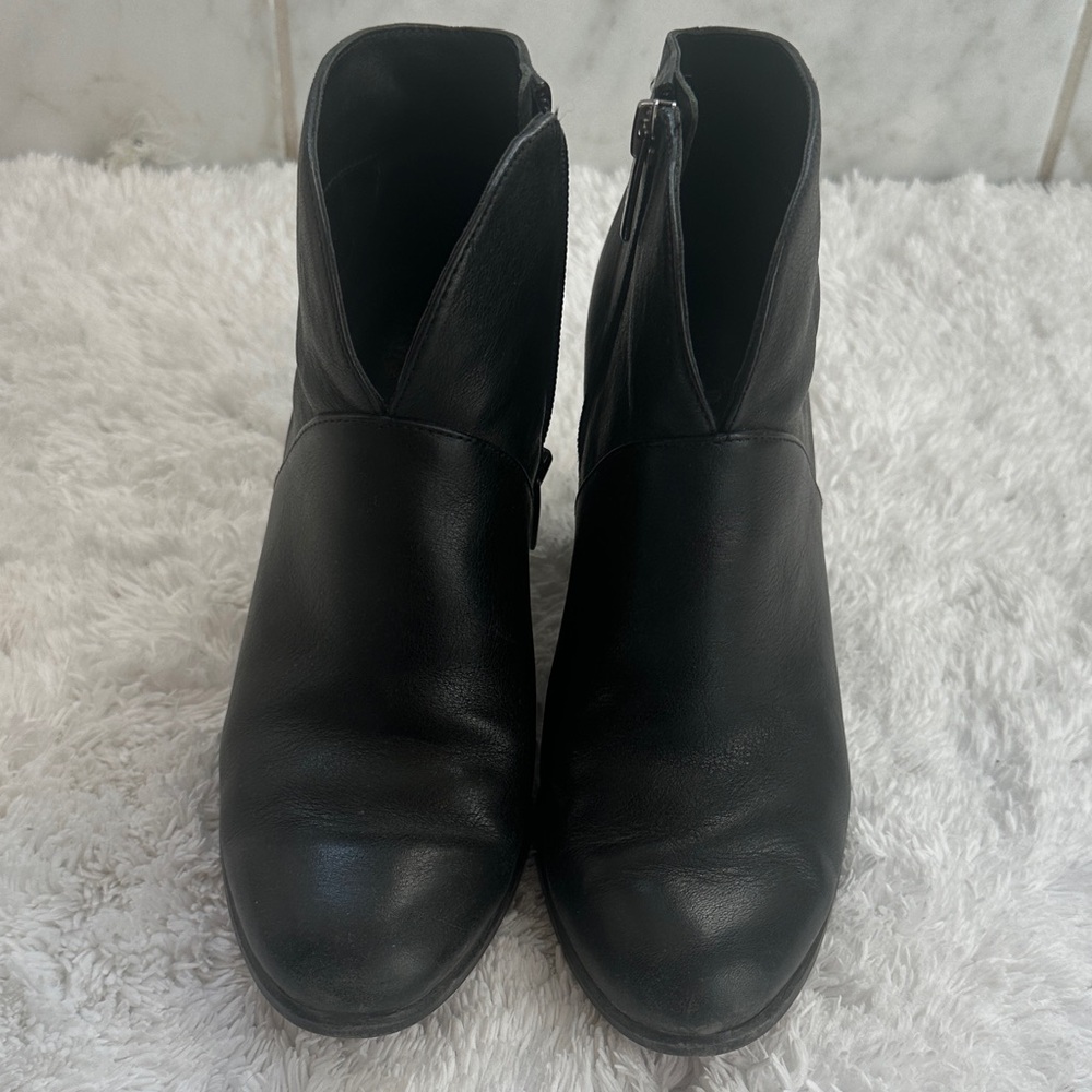 Vince Camuto Sleek Black Leather Booties